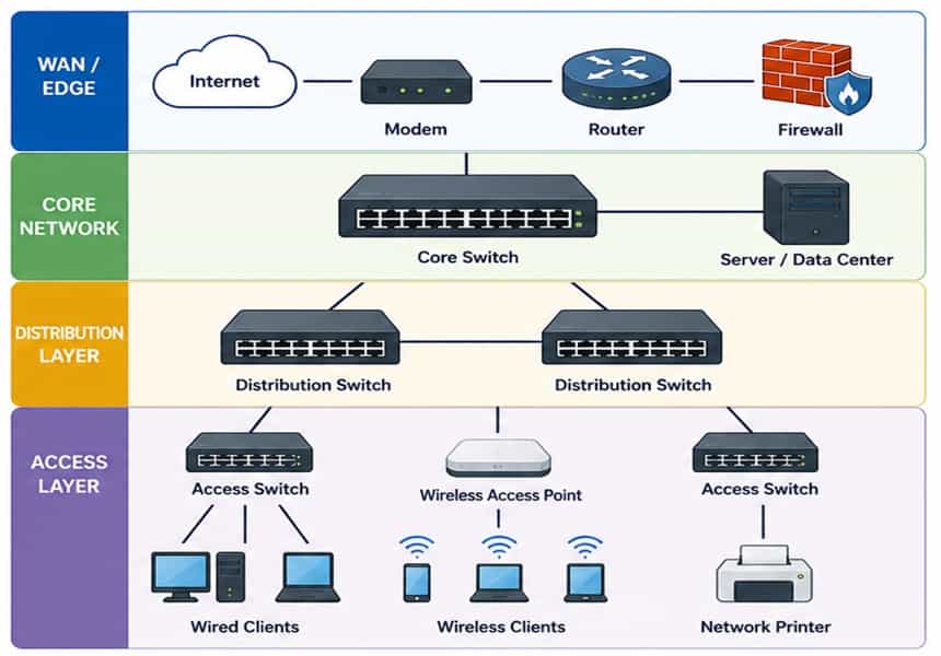 Enterprise Network — Device Topology.